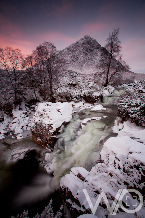 Frozen Waterfall Buachaille Etive Mor Sunrise