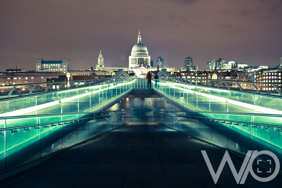 St Pauls and Millennium Bridge at night