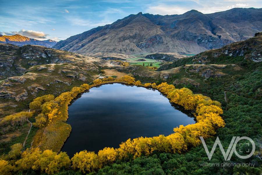 Diamond Lake Aerial View Autumn