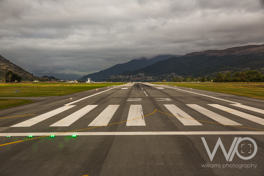 Queenstown Airport - Landed on runway 05, looking back down 23