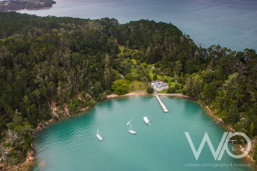 Mansion House, Kawau Island aerial