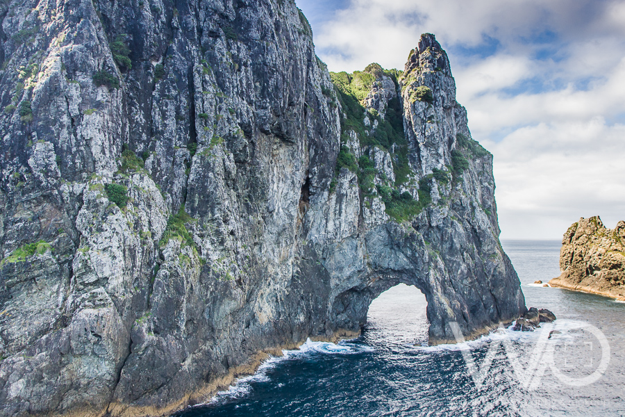 Hole in the Rock - Piercy Island aerial photo