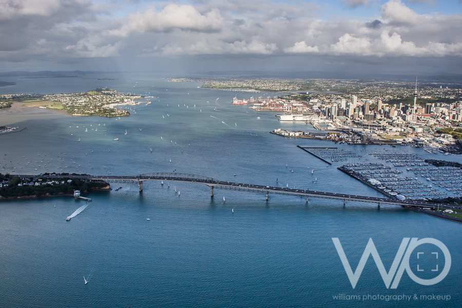 Auckland Harbour Bridge aerial photo