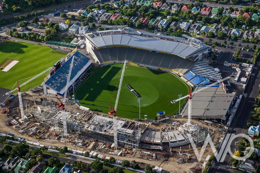 Eden Park during construction for World Cup aerial photo